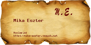 Mika Eszter névjegykártya